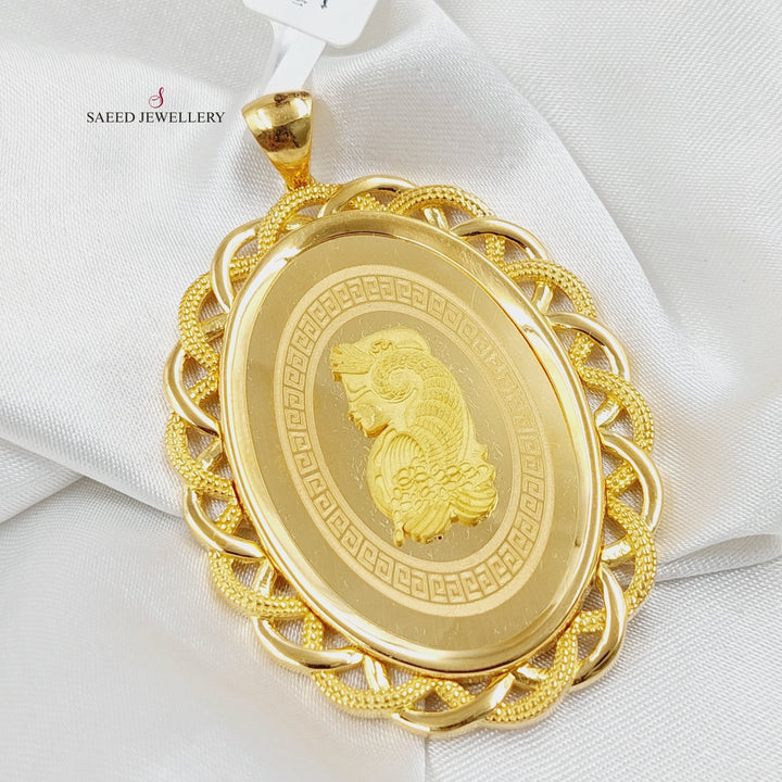 Ounce Pendant  Made Of 21K Yellow Gold by Saeed Jewelry-30090