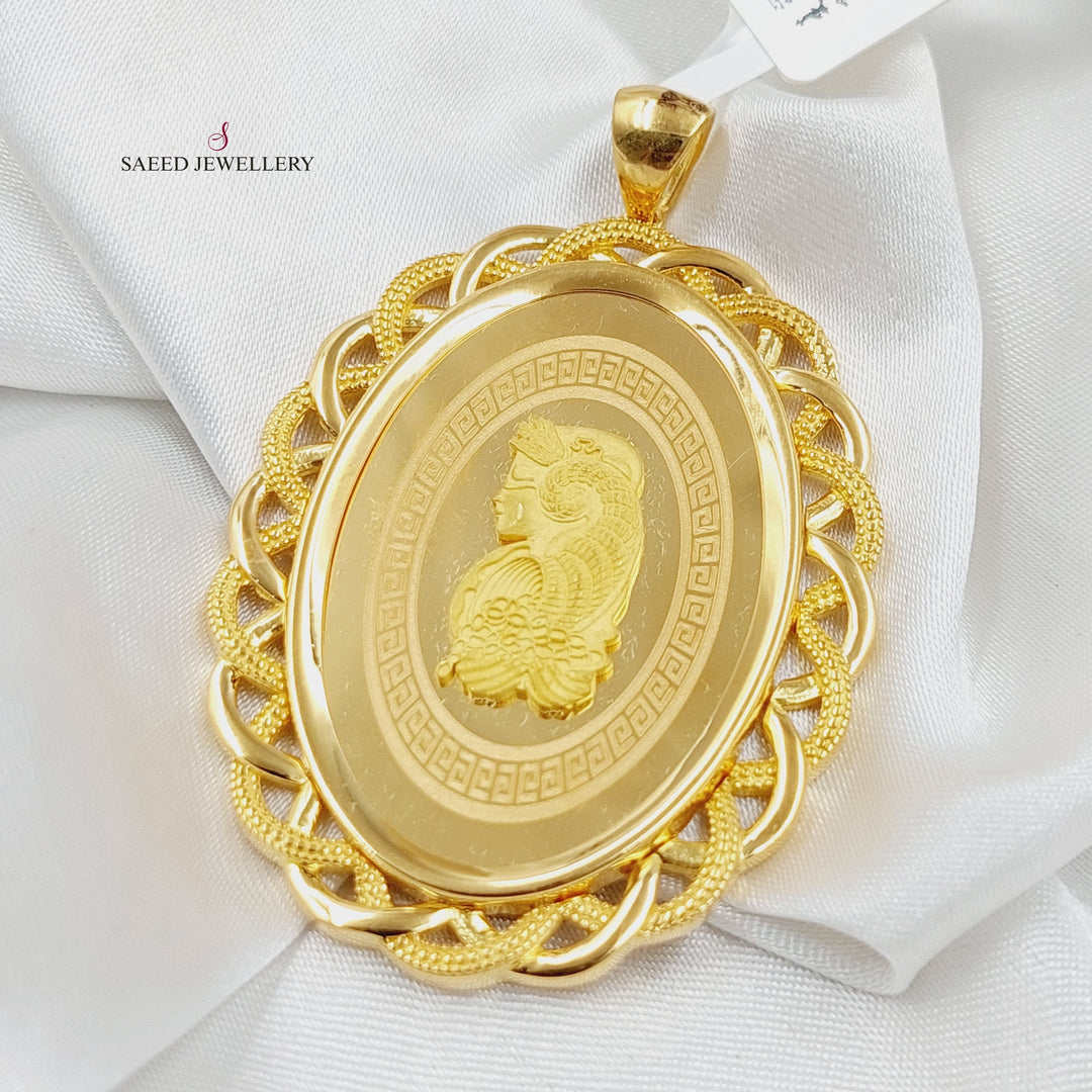 Ounce Pendant  Made Of 21K Yellow Gold by Saeed Jewelry-30090