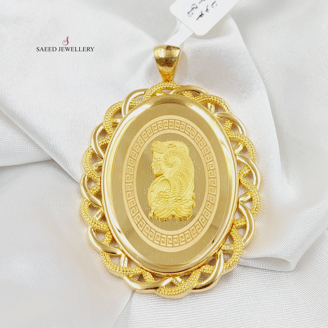 Ounce Pendant  Made Of 21K Yellow Gold by Saeed Jewelry-30090