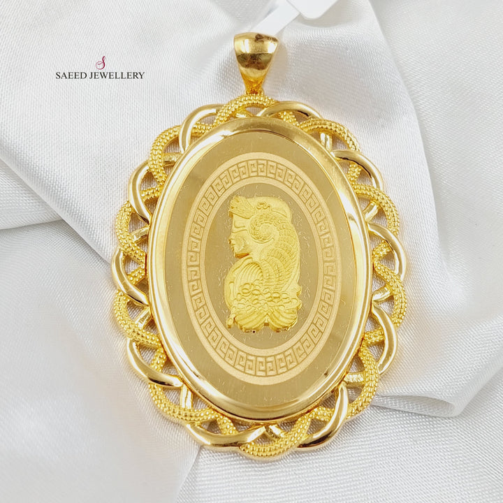 Ounce Pendant  Made Of 21K Yellow Gold by Saeed Jewelry-30090