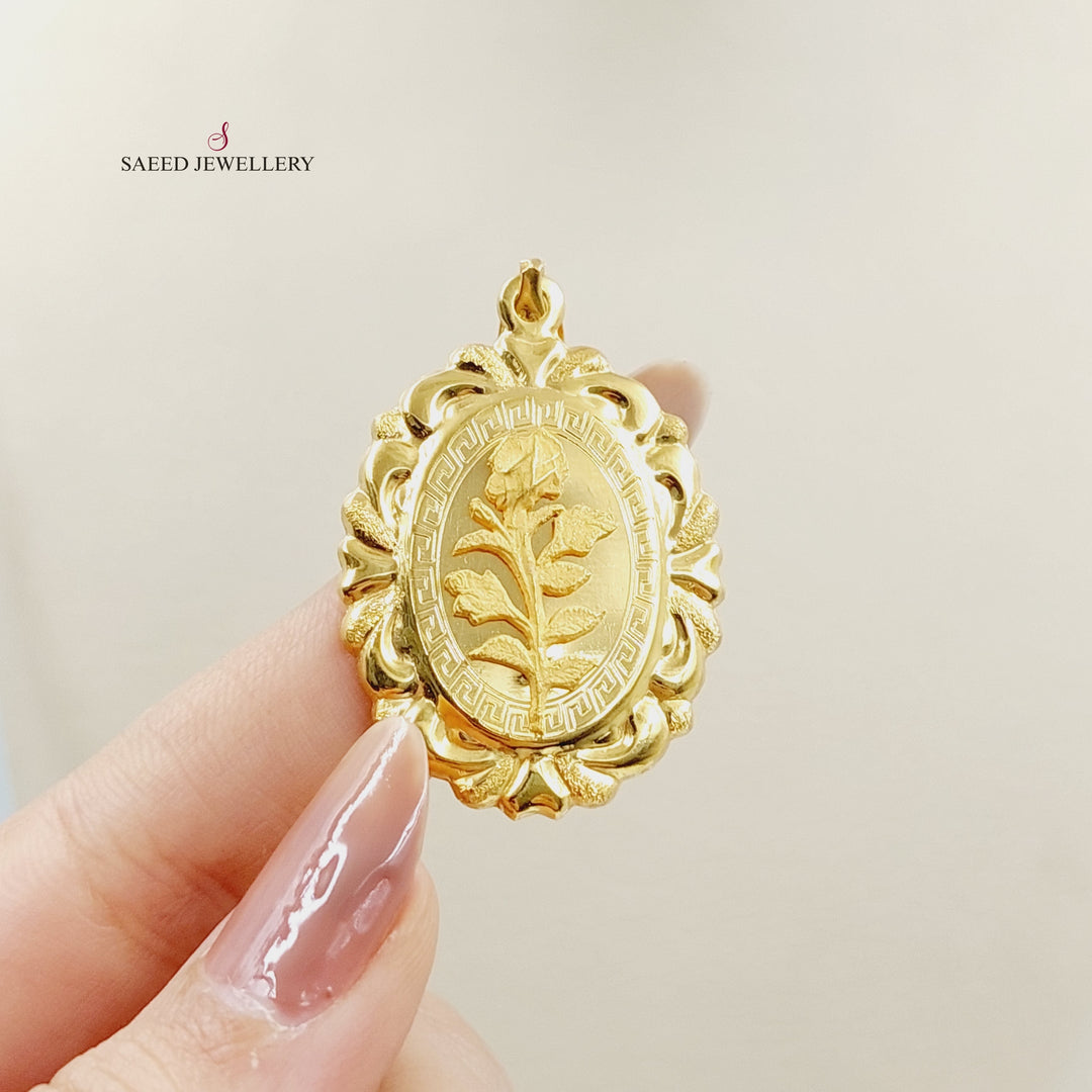 Ounce Pendant  Made Of 21K Yellow Gold by Saeed Jewelry-30283