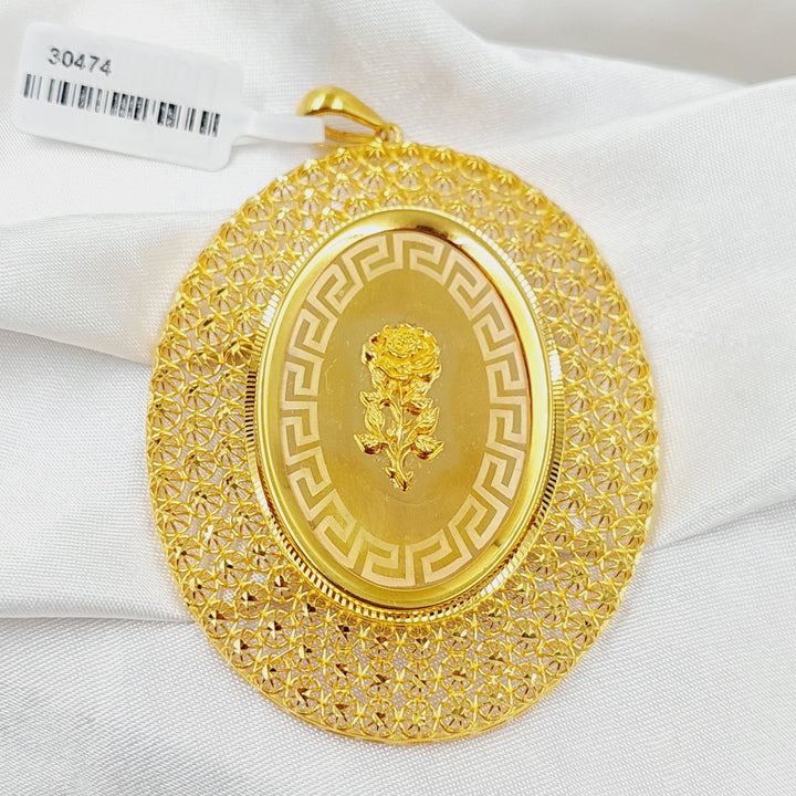 Ounce Pendant  Made Of 21K Yellow Gold by Saeed Jewelry-30474