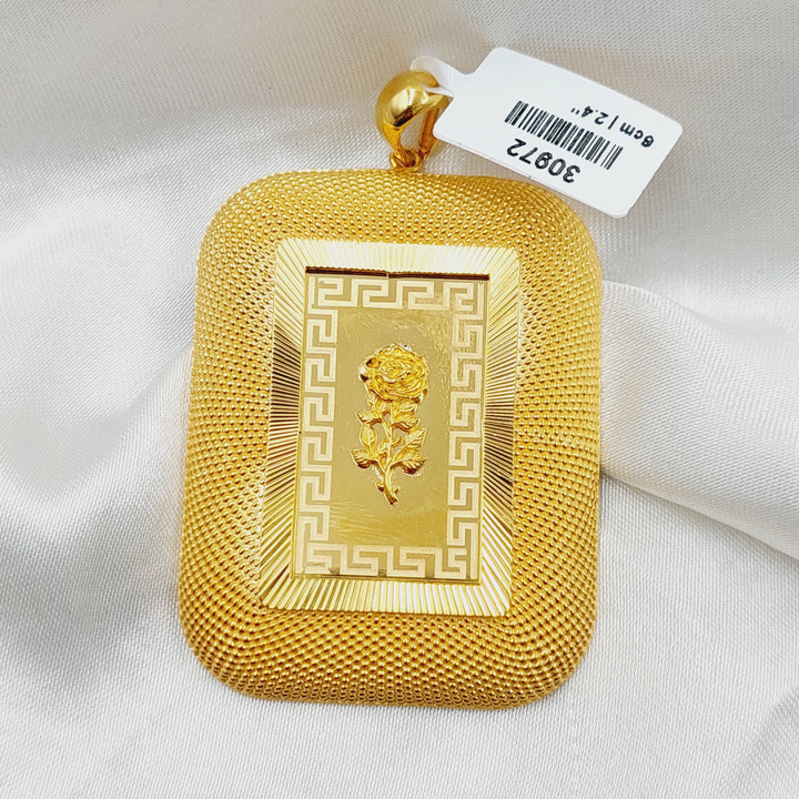 Ounce Pendant  Made of 21K Yellow Gold by Saeed Jewelry-30972