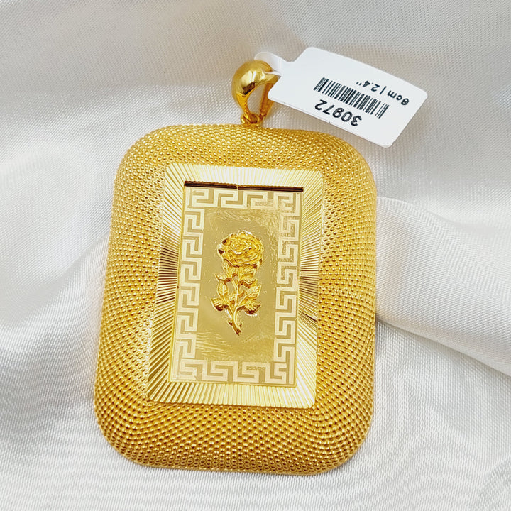 Ounce Pendant  Made of 21K Yellow Gold by Saeed Jewelry-30972
