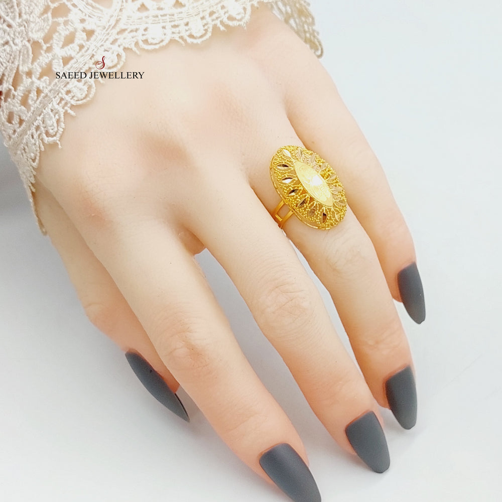 Ounce Ring Made Of 21K Yellow Gold by Saeed Jewelry-28251