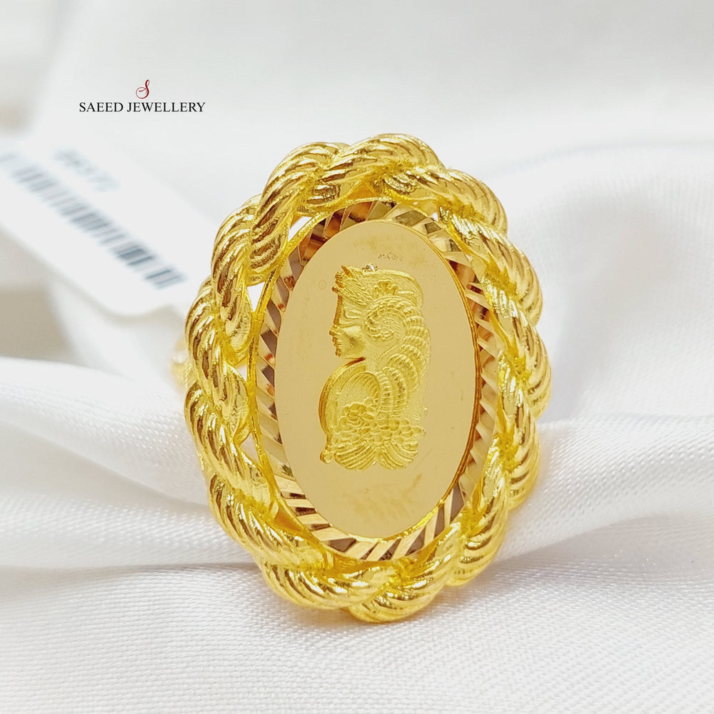 Ounce Ring Made Of 21K Yellow Gold by Saeed Jewelry-28372