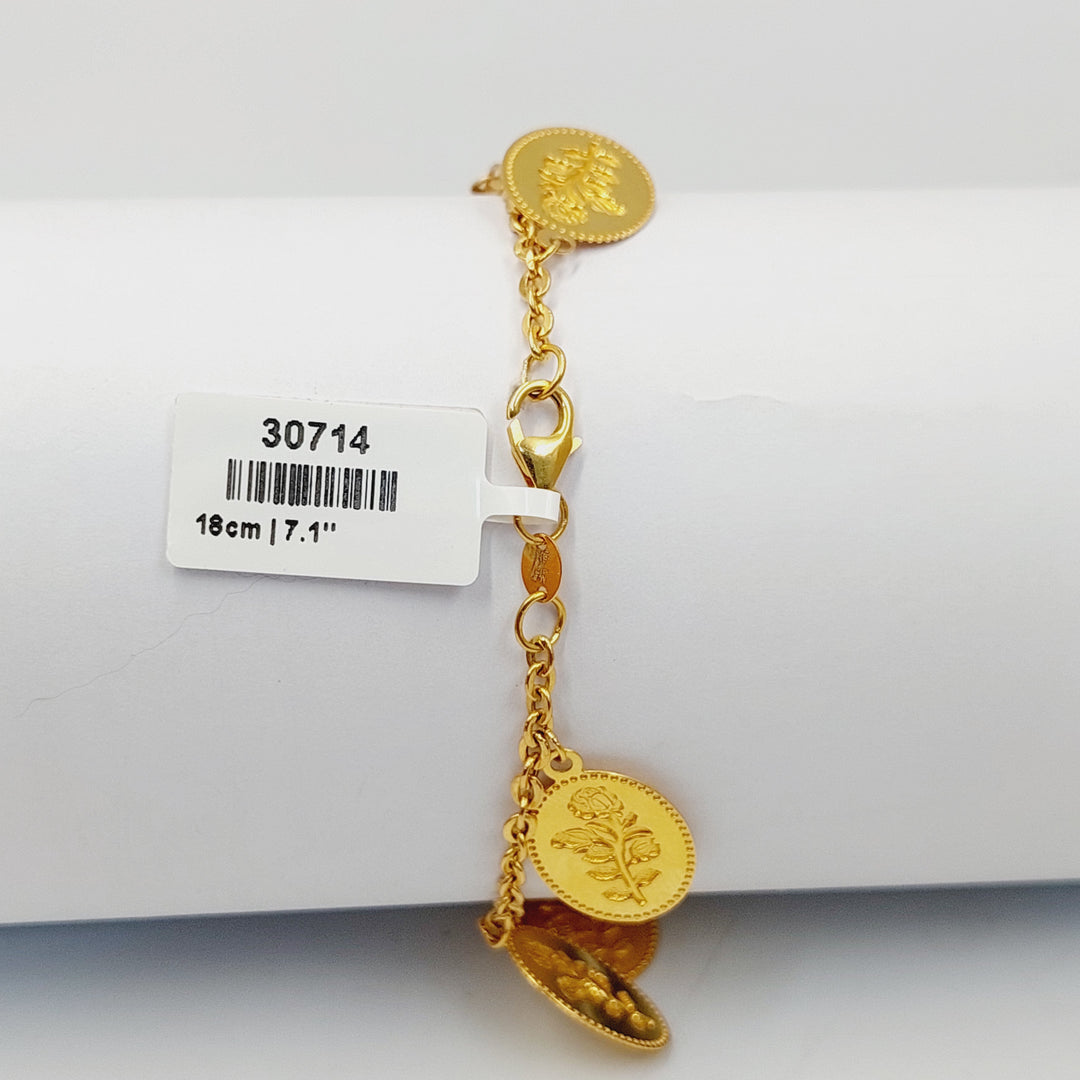 Ounce Rose Bracelet  Made Of 21K Yellow Gold by Saeed Jewelry-30714