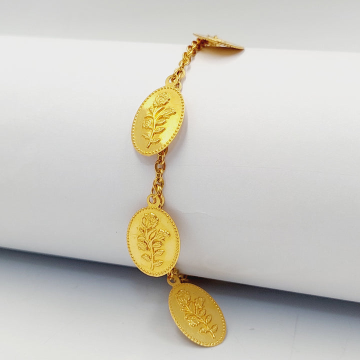 Ounce Rose Bracelet  Made Of 21K Yellow Gold by Saeed Jewelry-30714