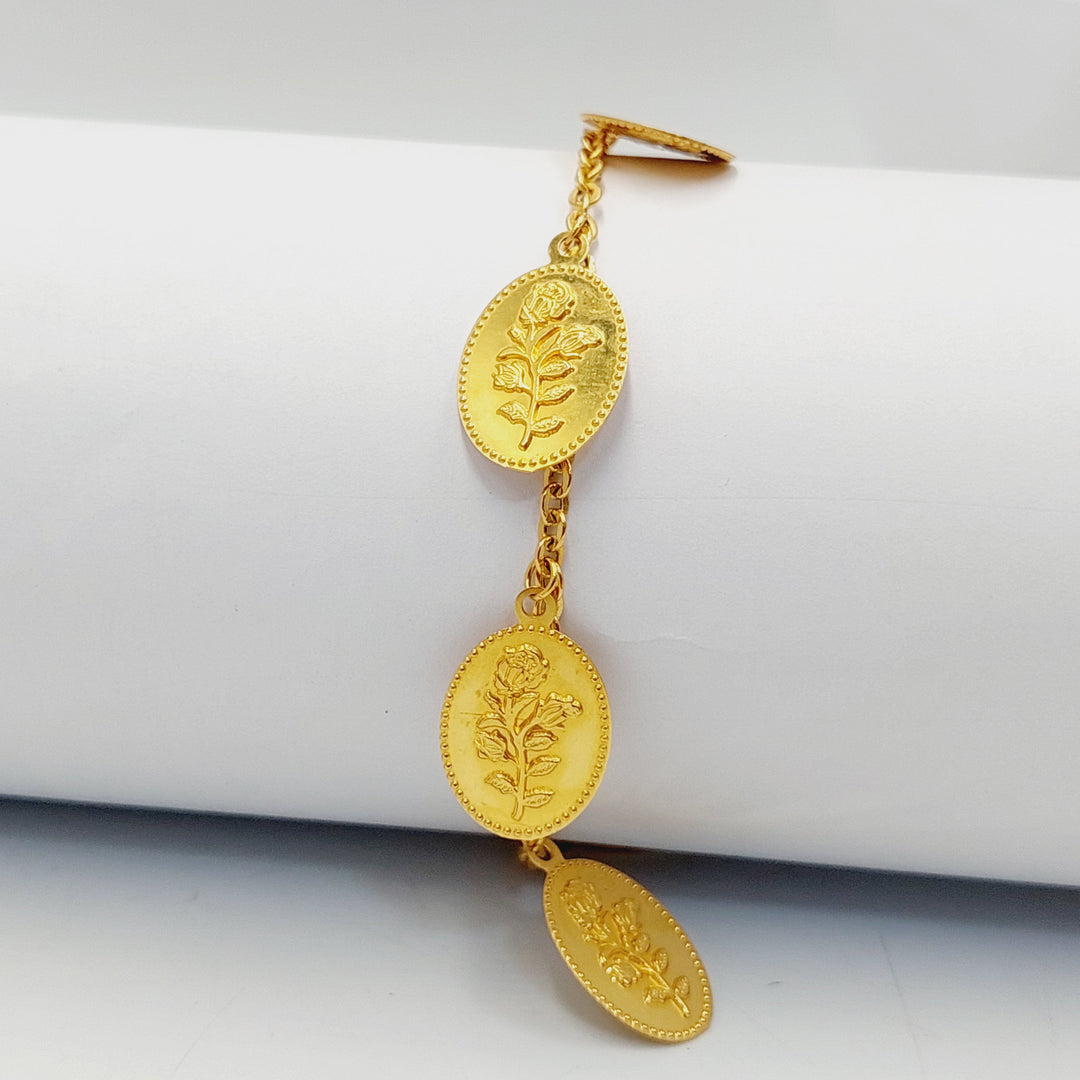 Ounce Rose Bracelet  Made Of 21K Yellow Gold by Saeed Jewelry-30714