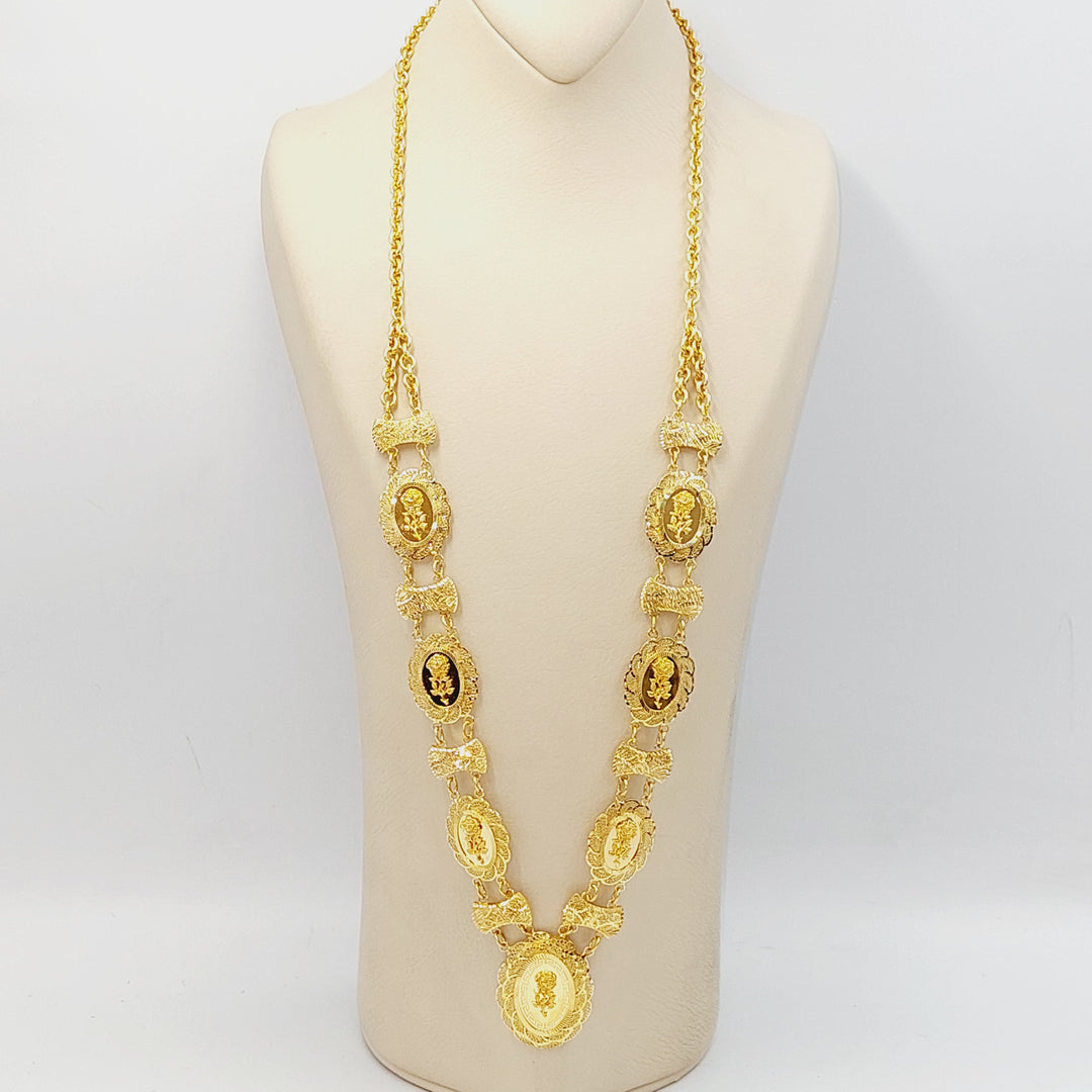 Ounce Rose Long Necklace  Made Of 21K Yellow Gold by Saeed Jewelry-30717