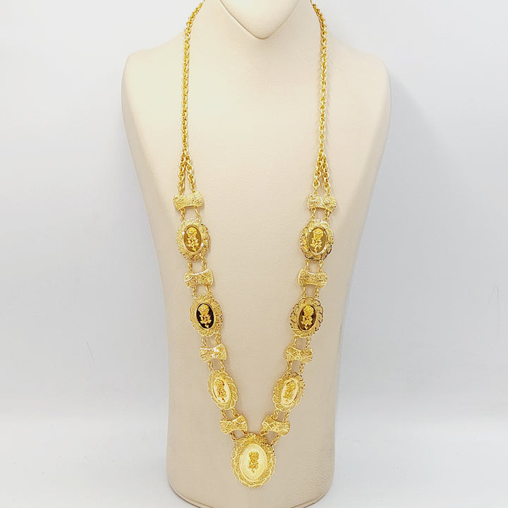 Ounce Rose Long Necklace  Made Of 21K Yellow Gold by Saeed Jewelry-30717