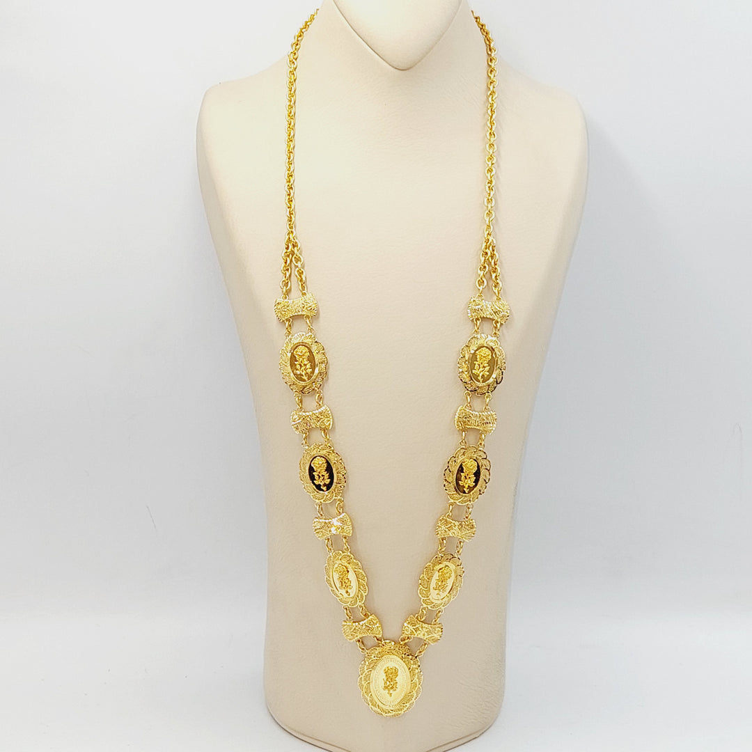 Ounce Rose Long Necklace  Made Of 21K Yellow Gold by Saeed Jewelry-30717