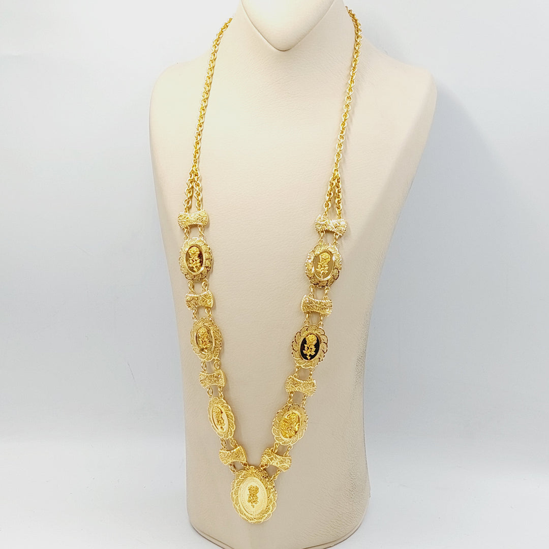 Ounce Rose Long Necklace  Made Of 21K Yellow Gold by Saeed Jewelry-30717