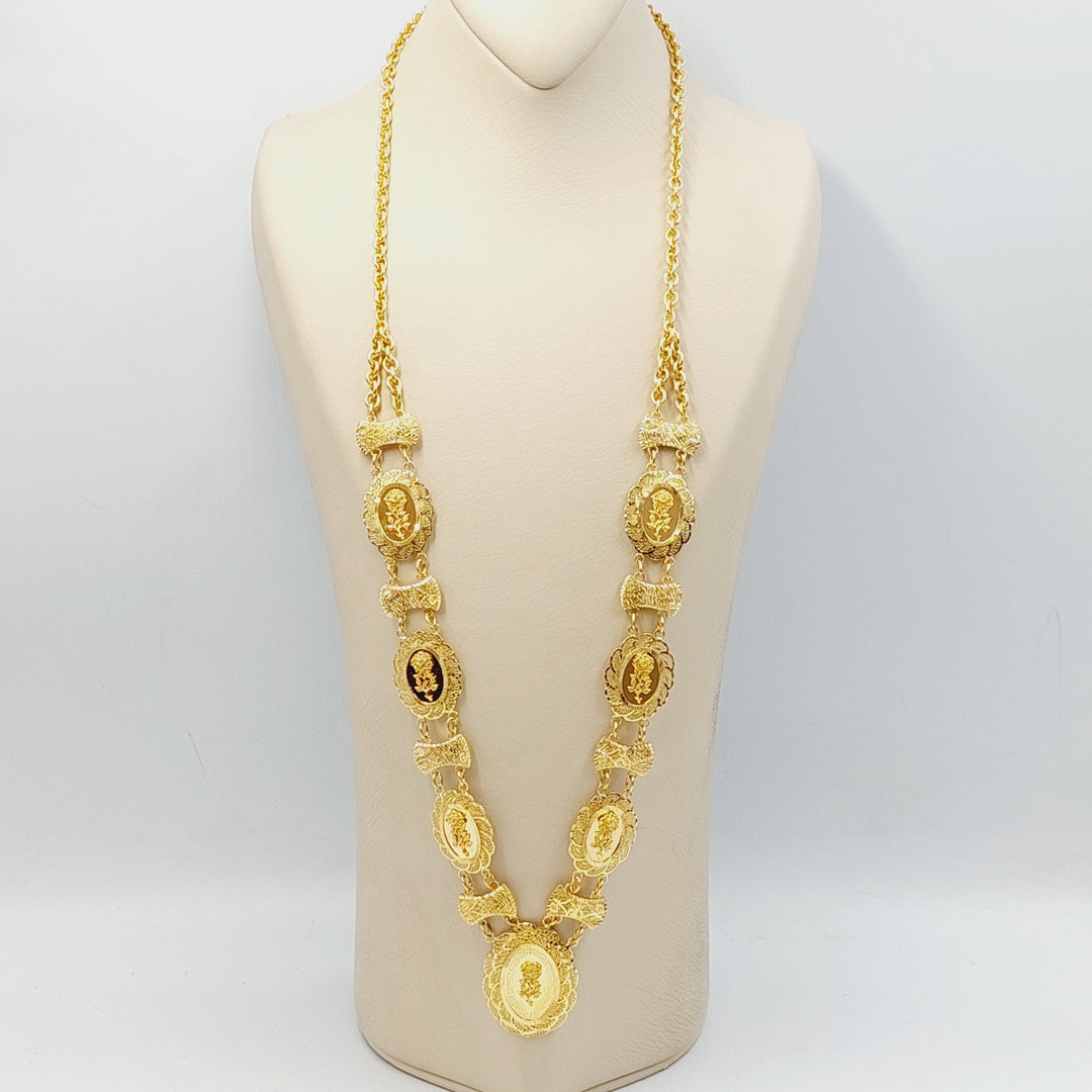 Ounce Rose Long Necklace  Made Of 21K Yellow Gold by Saeed Jewelry-30717