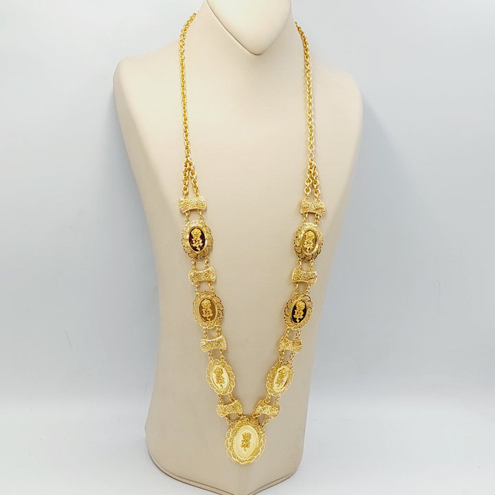 Ounce Rose Long Necklace  Made Of 21K Yellow Gold by Saeed Jewelry-30717