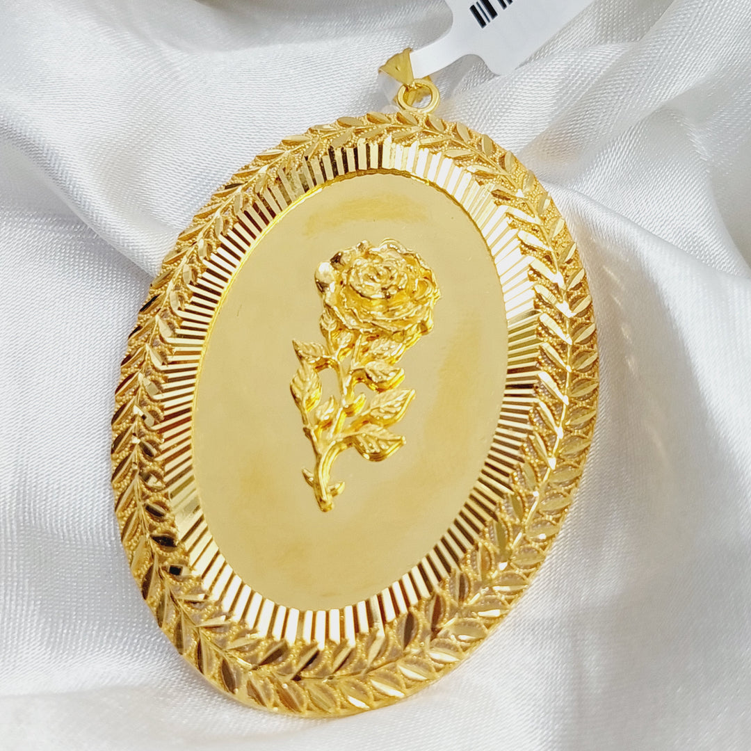 Ounce Rose Pendant  Made Of 21K Yellow Gold by Saeed Jewelry-28798