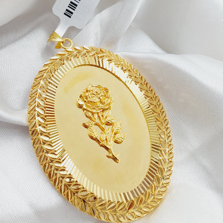 Ounce Rose Pendant  Made Of 21K Yellow Gold by Saeed Jewelry-28798