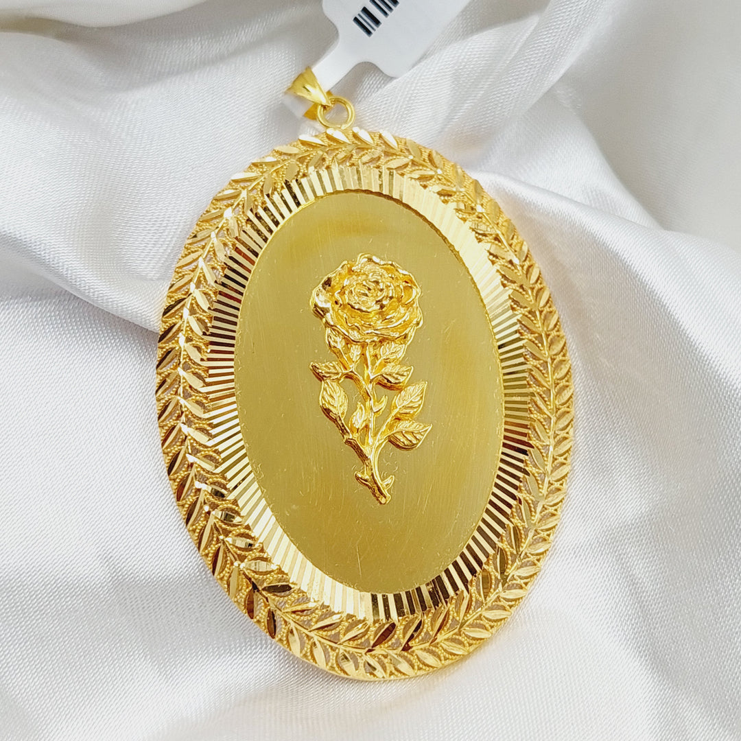 Ounce Rose Pendant  Made Of 21K Yellow Gold by Saeed Jewelry-28798