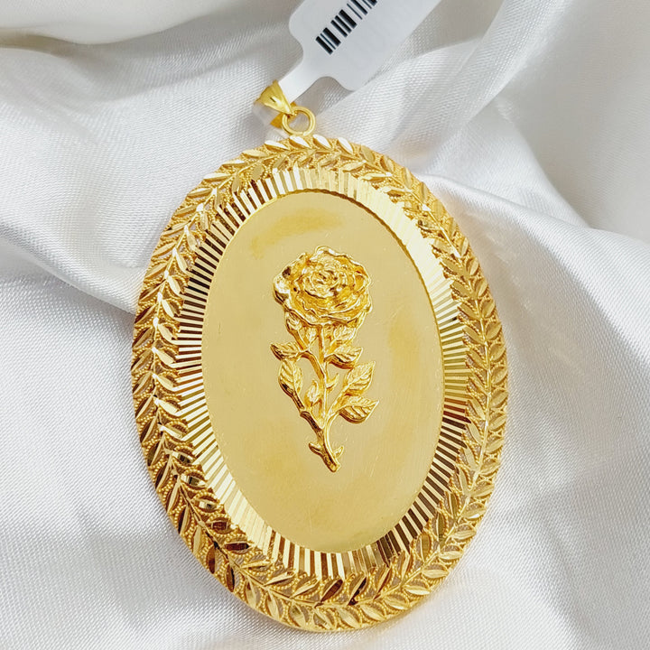 Ounce Rose Pendant  Made Of 21K Yellow Gold by Saeed Jewelry-28798