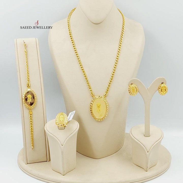 Ounce Set  Made Of 21K Yellow Gold by Saeed Jewelry-29117