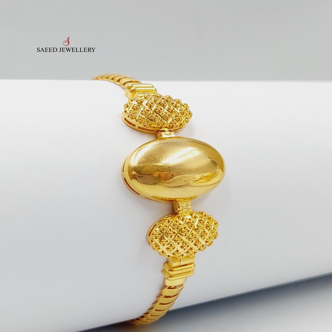 Oval Bracelet Made Of 21K Yellow Gold by Saeed Jewelry-27870
