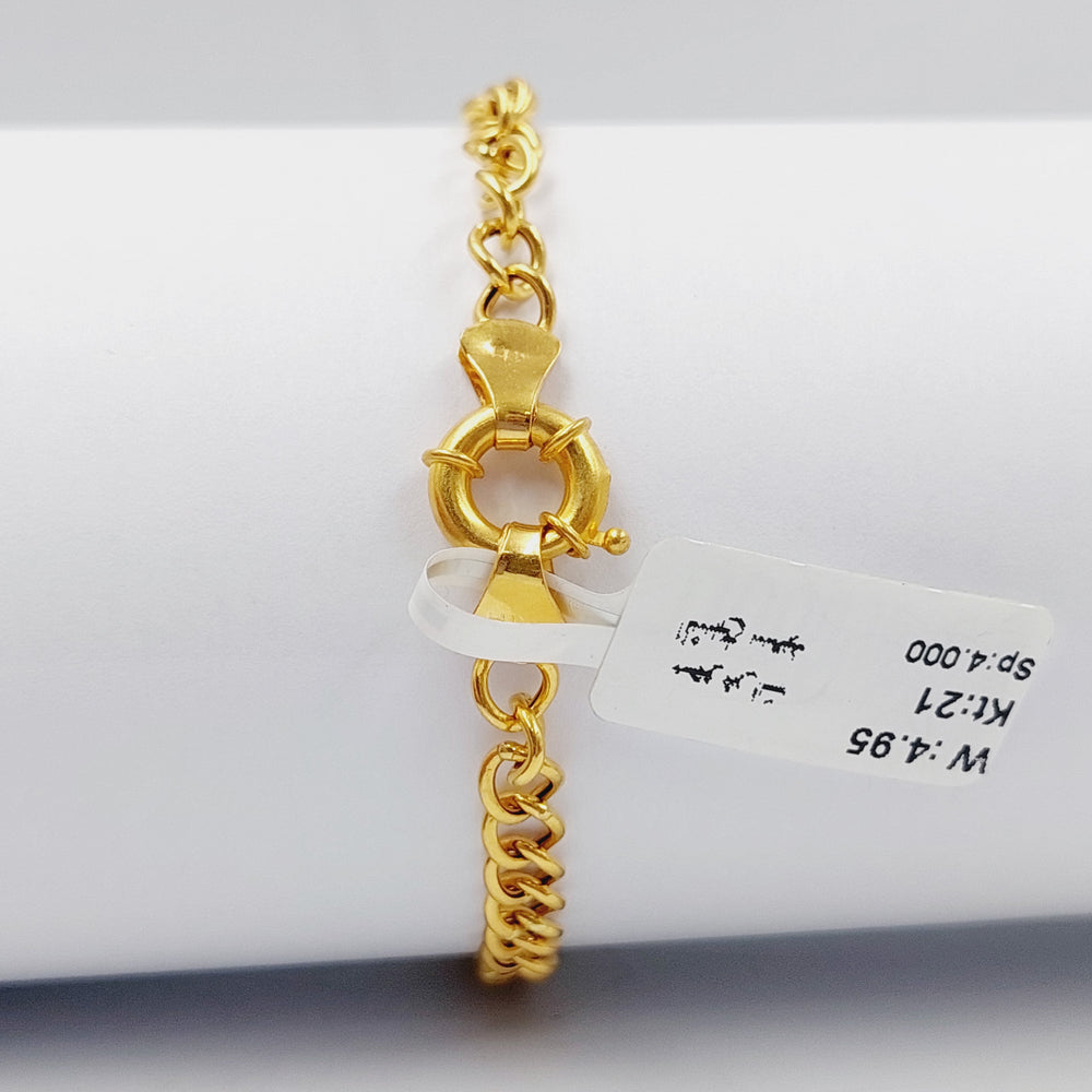 Oval Cuban Links Bracelet  Made Of 21K Yellow Gold by Saeed Jewelry-28923