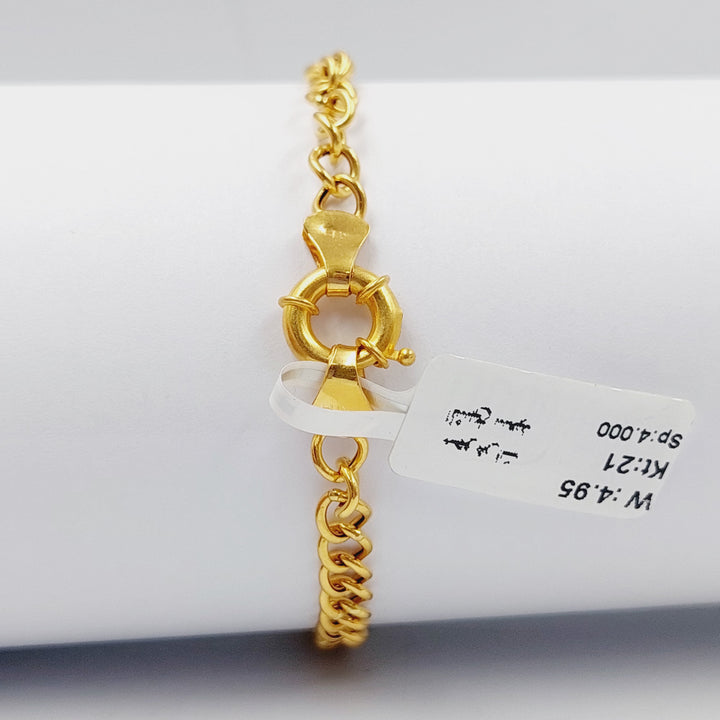 Oval Cuban Links Bracelet  Made Of 21K Yellow Gold by Saeed Jewelry-28923