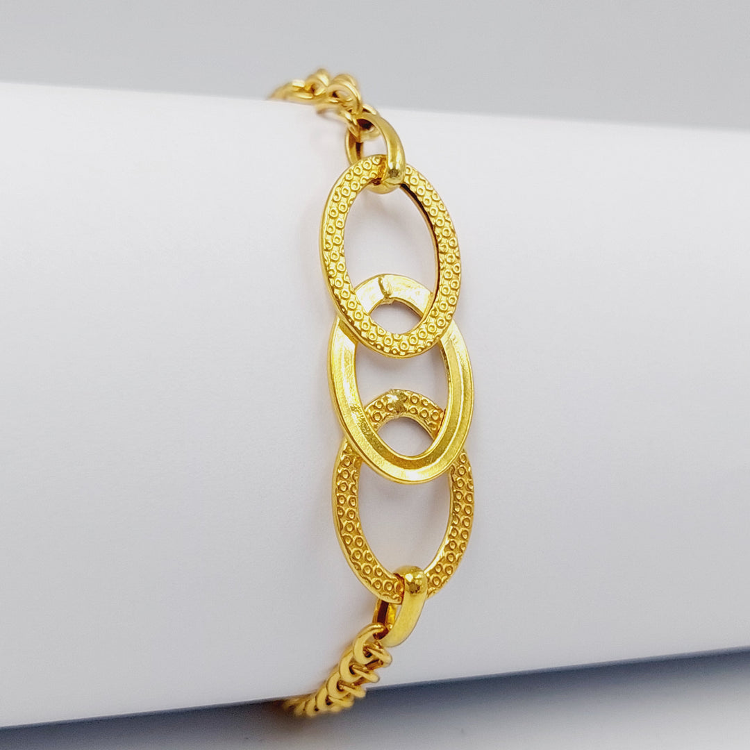 Oval Cuban Links Bracelet  Made Of 21K Yellow Gold by Saeed Jewelry-28923
