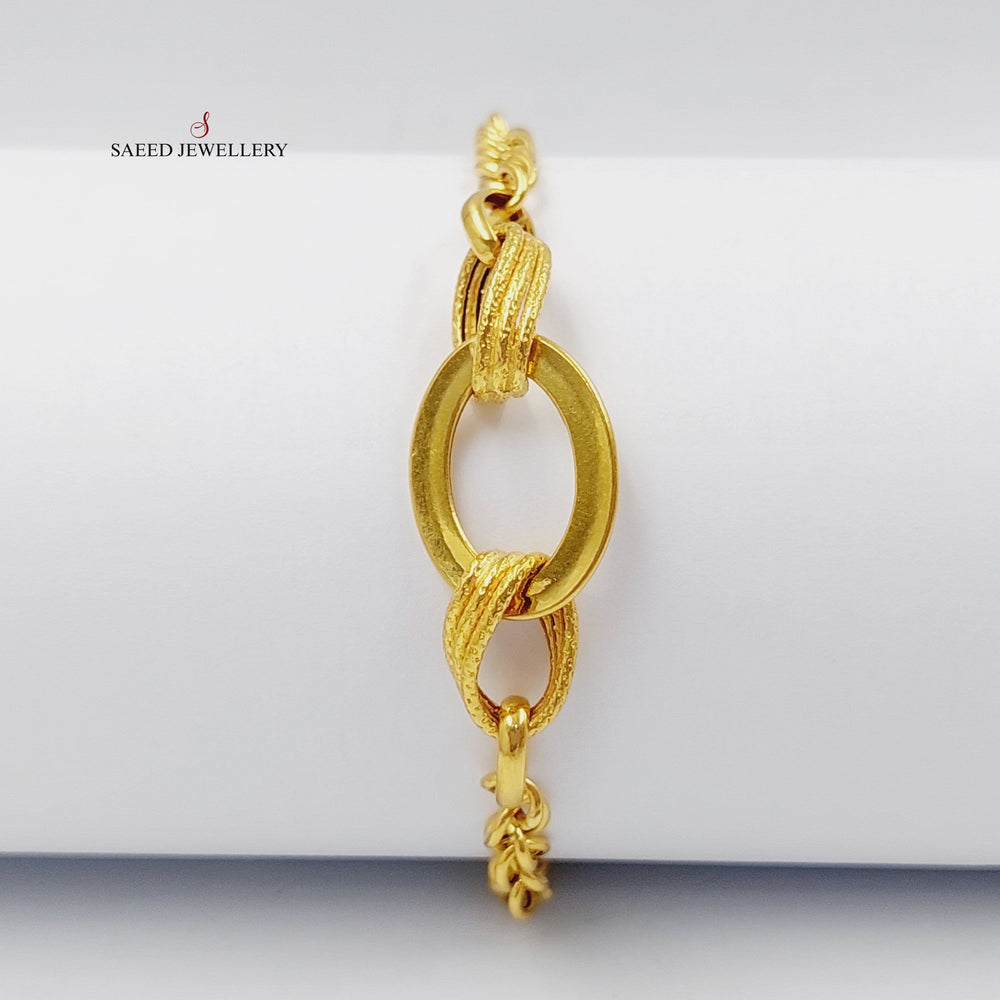 Oval Cuban Links Bracelet  Made Of 21K Yellow Gold by Saeed Jewelry-28924