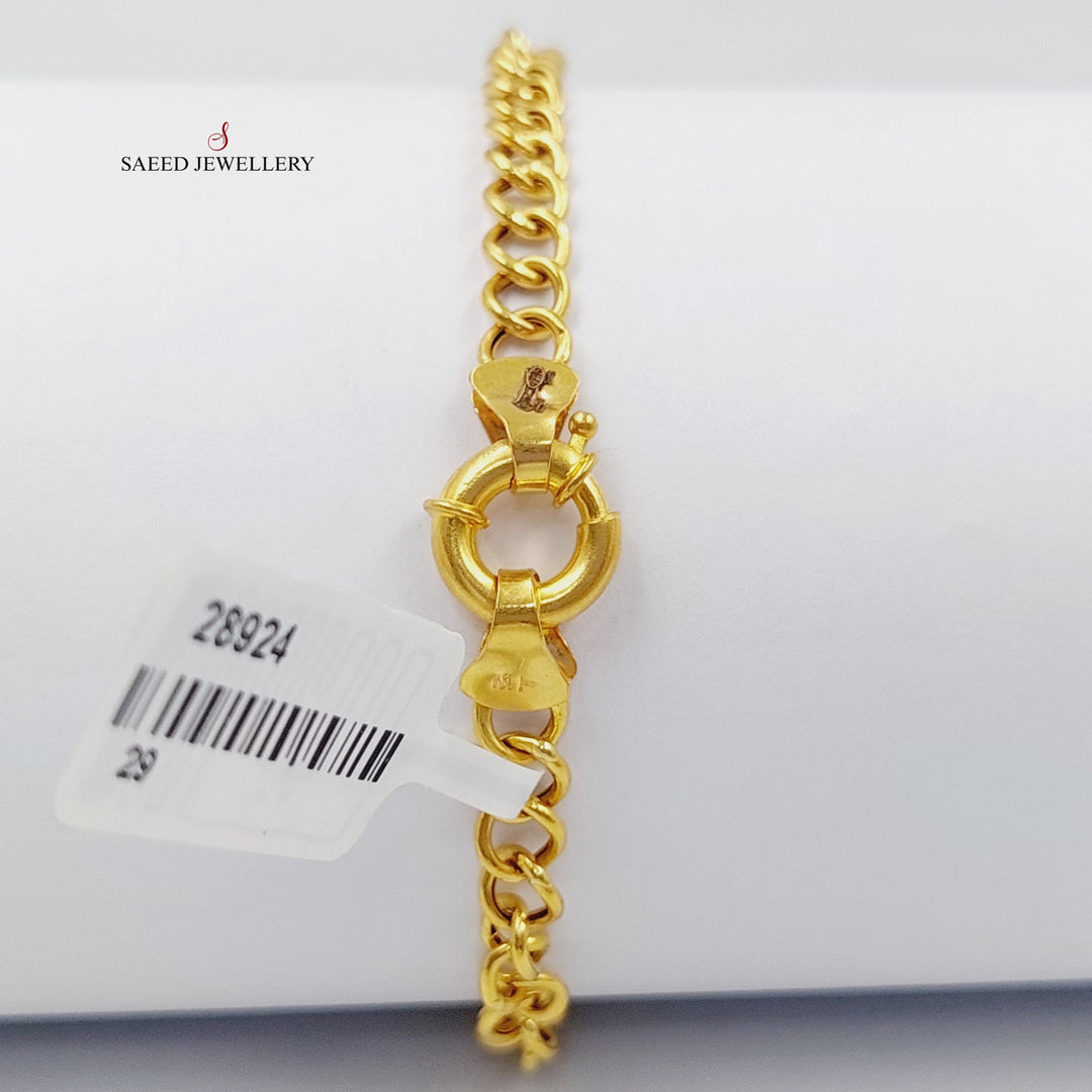 Oval Cuban Links Bracelet  Made Of 21K Yellow Gold by Saeed Jewelry-28924