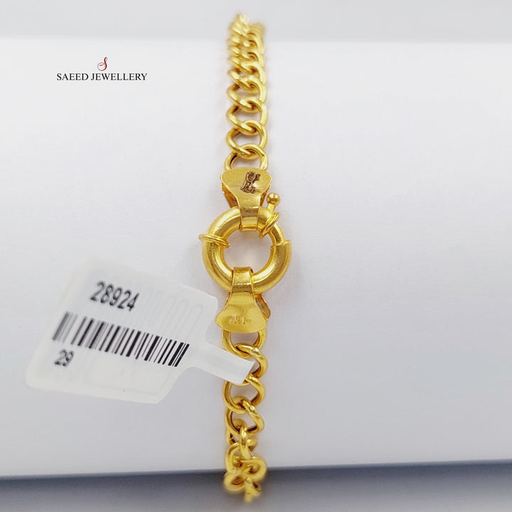 Oval Cuban Links Bracelet  Made Of 21K Yellow Gold by Saeed Jewelry-28924