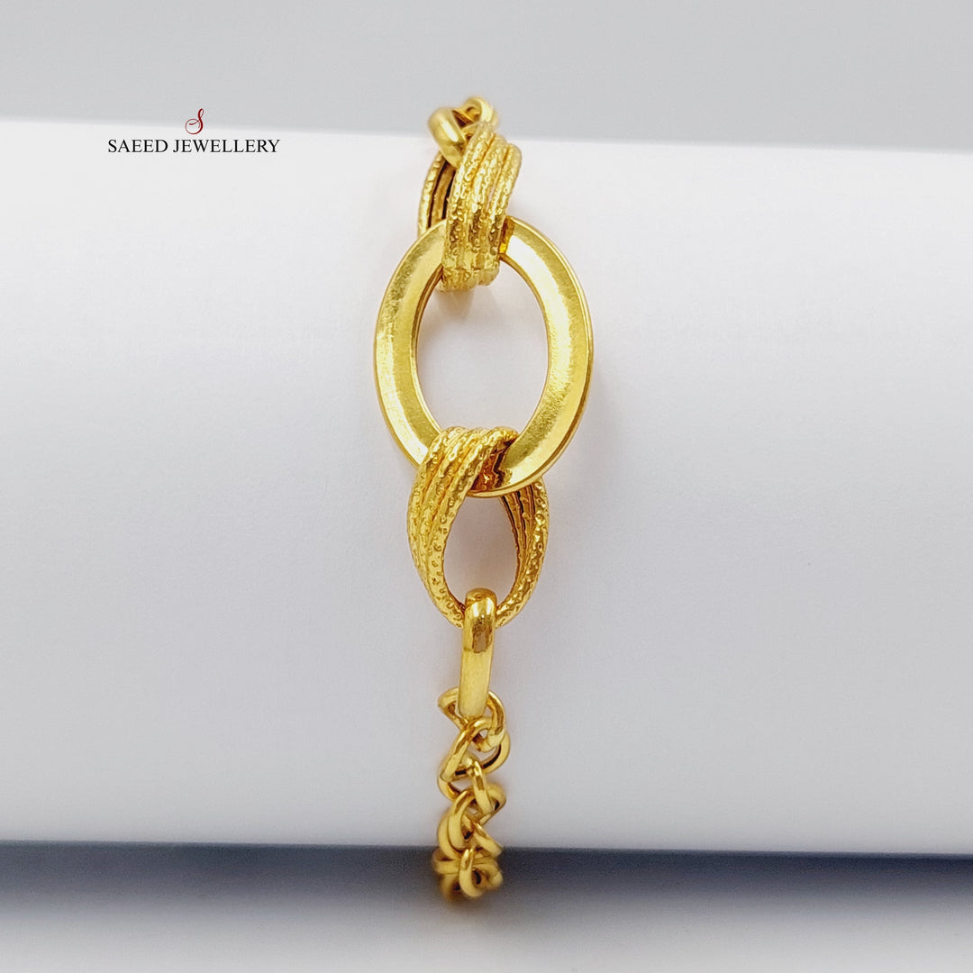 Oval Cuban Links Bracelet  Made Of 21K Yellow Gold by Saeed Jewelry-28924