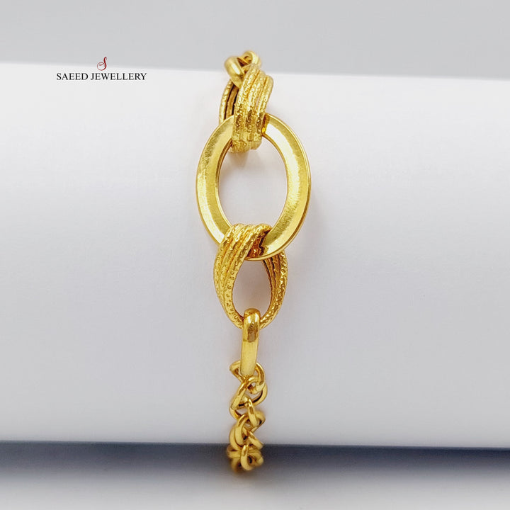 Oval Cuban Links Bracelet  Made Of 21K Yellow Gold by Saeed Jewelry-28924