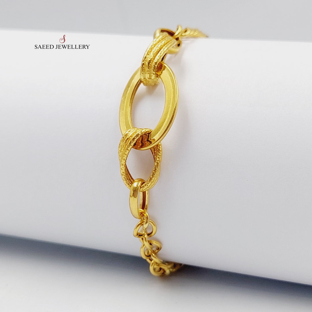 Oval Cuban Links Bracelet  Made Of 21K Yellow Gold by Saeed Jewelry-28924