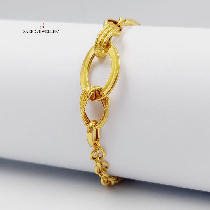 Oval Cuban Links Bracelet  Made Of 21K Yellow Gold by Saeed Jewelry-28924