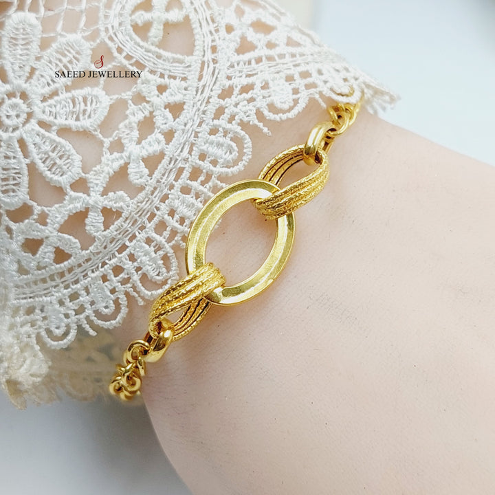 Oval Cuban Links Bracelet  Made Of 21K Yellow Gold by Saeed Jewelry-28924