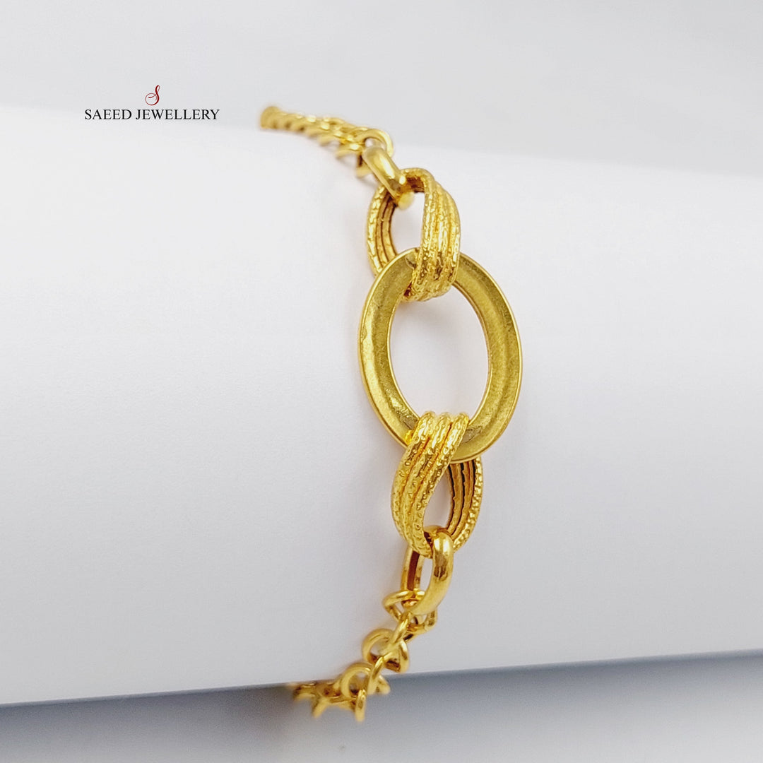 Oval Cuban Links Bracelet  Made Of 21K Yellow Gold by Saeed Jewelry-28924