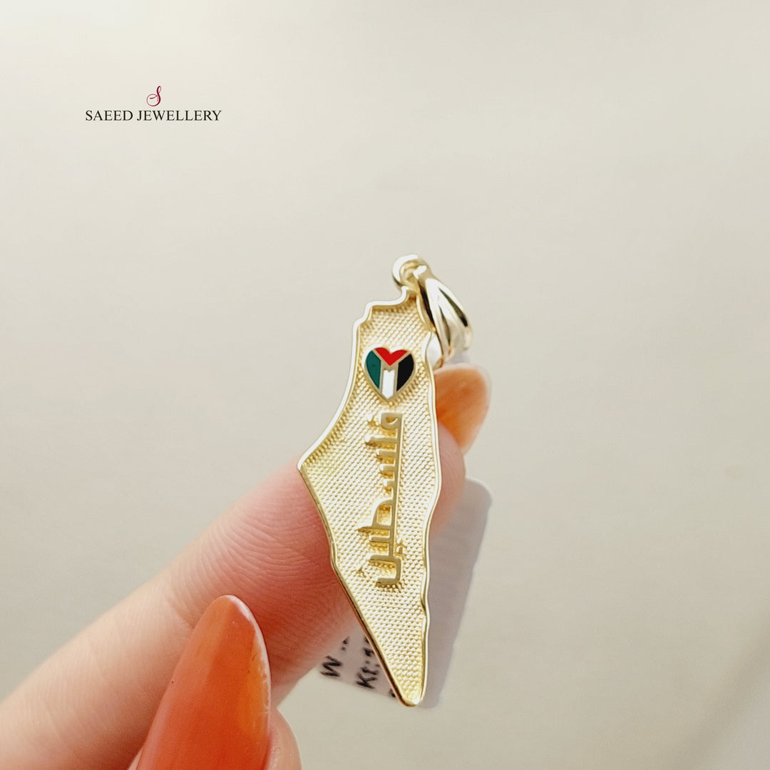 Palestine Pendant  Made Of 18K Yellow Gold by Saeed Jewelry-29794