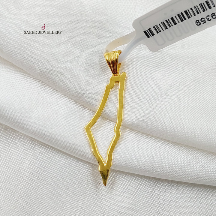 Palestine Pendant  Made Of 21K Yellow Gold by Saeed Jewelry-29359