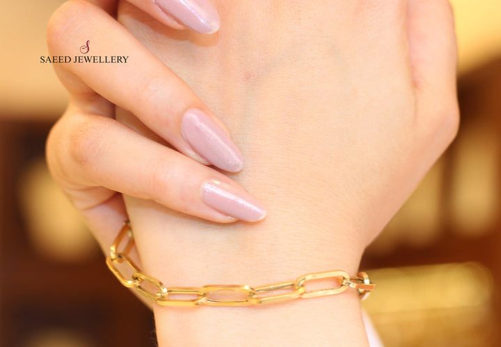 Paperclip Bracelet Made Of 21K Yellow Gold by Saeed Jewelry-28410