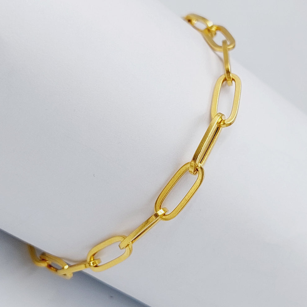 Paperclip Bracelet Made Of 21K Yellow Gold by Saeed Jewelry-28410