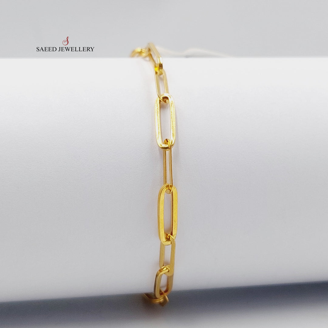 Paperclip Bracelet  Made Of 21K Yellow Gold by Saeed Jewelry-28967