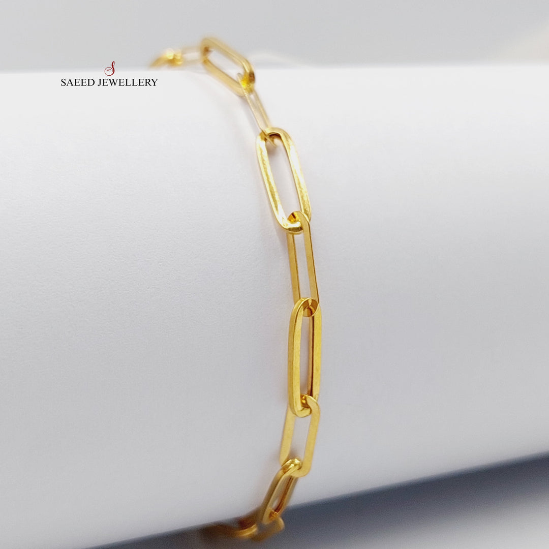 Paperclip Bracelet  Made Of 21K Yellow Gold by Saeed Jewelry-28968