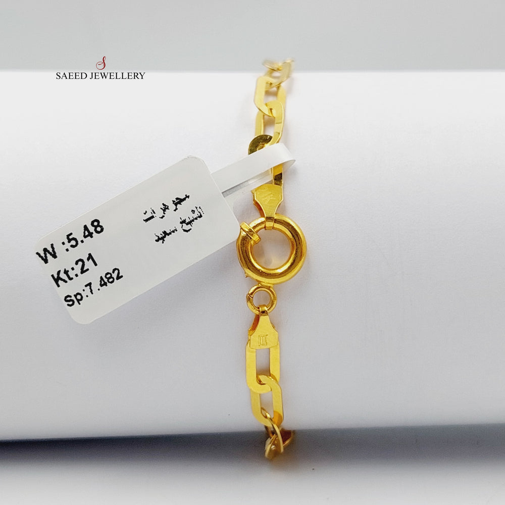 Paperclip Bracelet  Made Of 21K Yellow Gold by Saeed Jewelry-28980