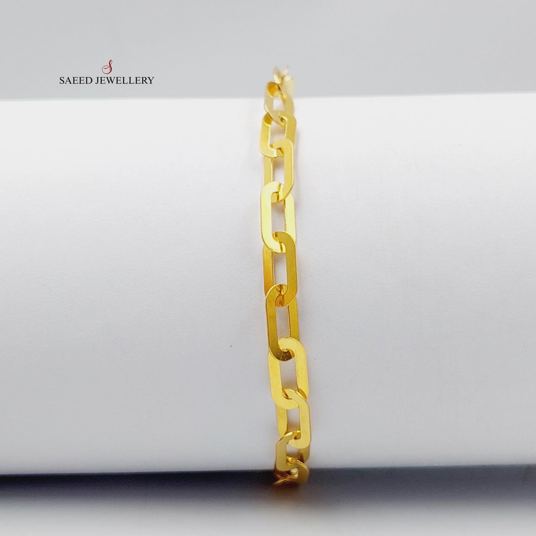 Paperclip Bracelet  Made Of 21K Yellow Gold by Saeed Jewelry-28980