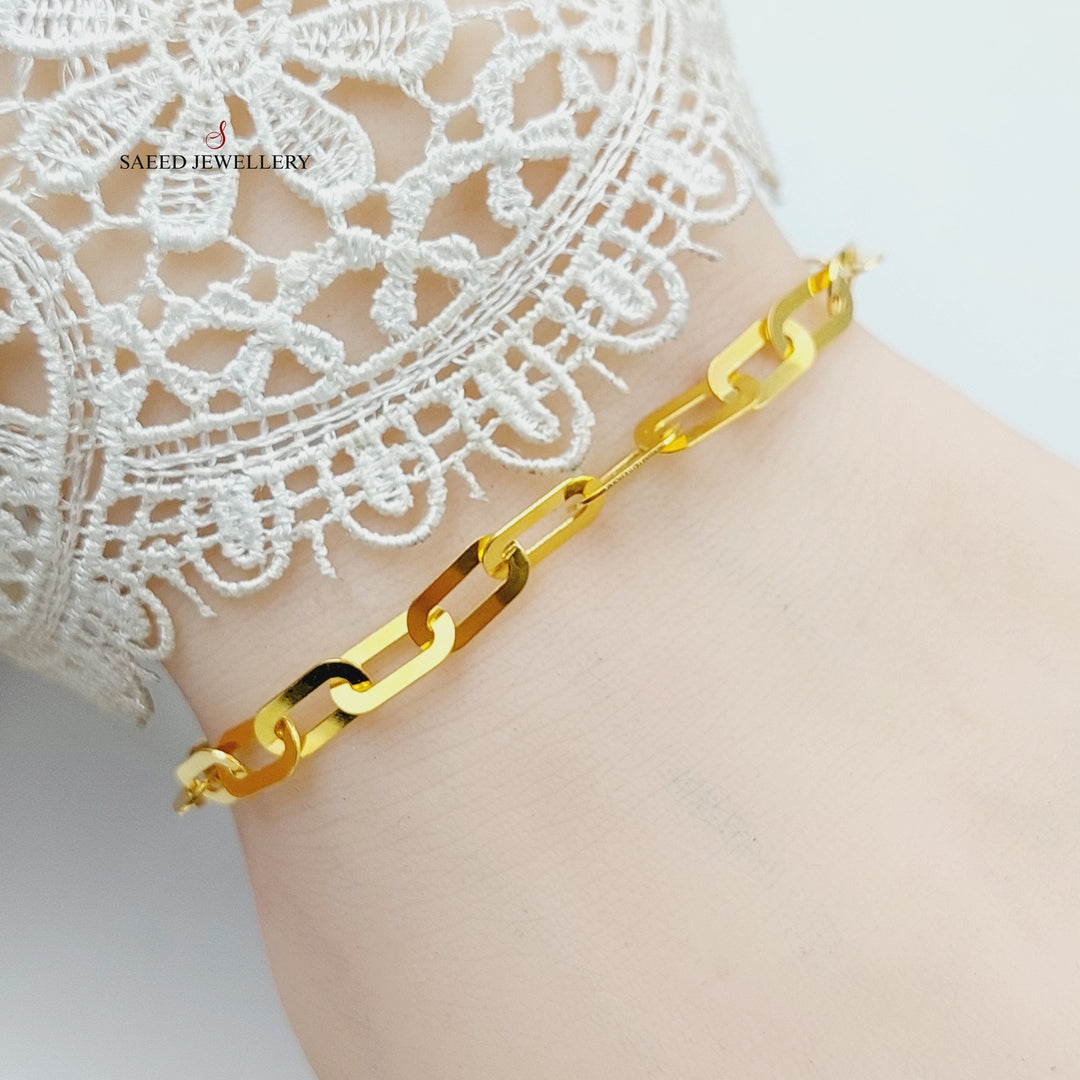 Paperclip Bracelet  Made Of 21K Yellow Gold by Saeed Jewelry-28980