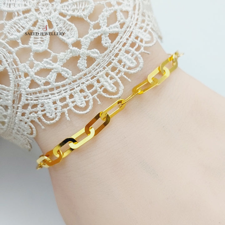 Paperclip Bracelet  Made Of 21K Yellow Gold by Saeed Jewelry-28980