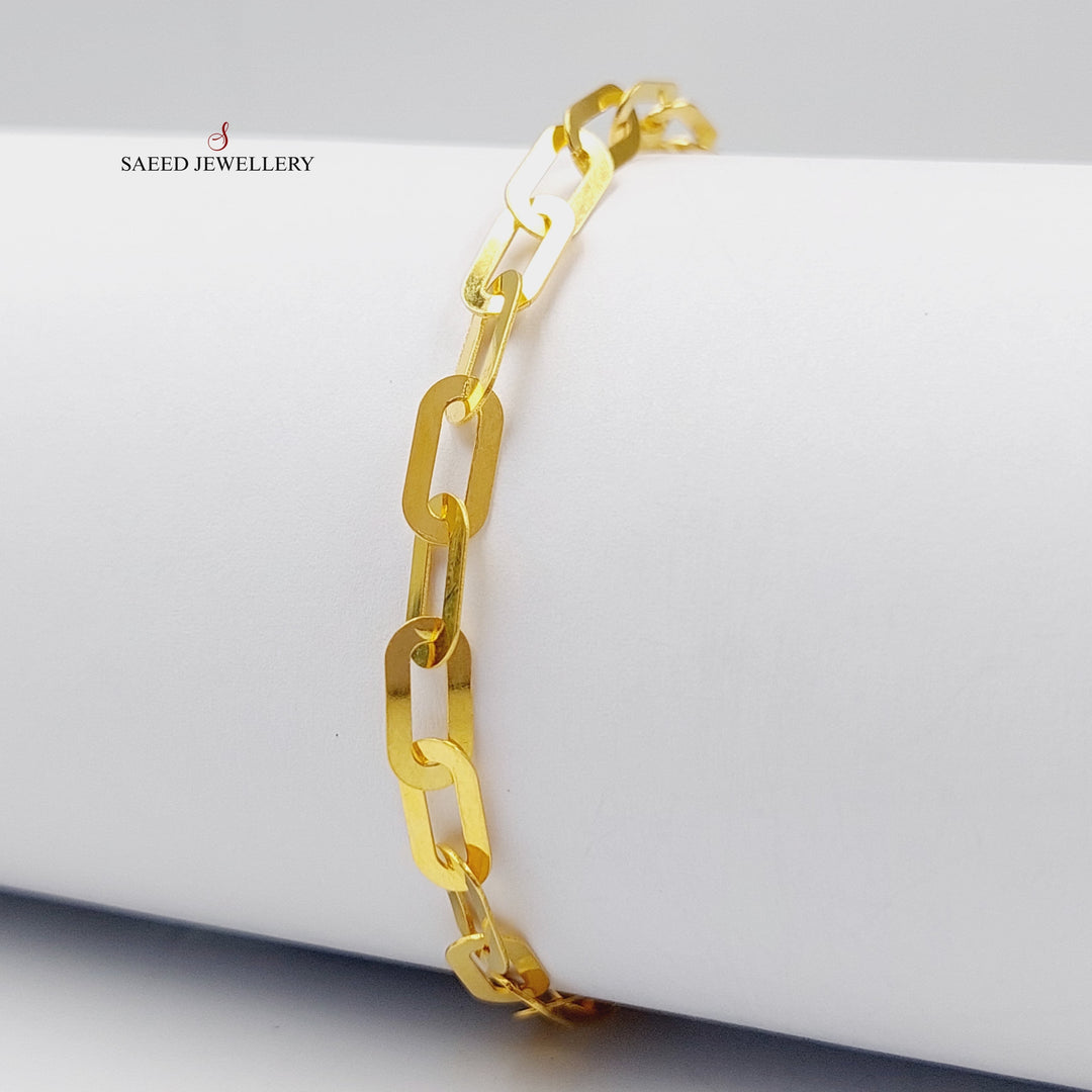 Paperclip Bracelet  Made Of 21K Yellow Gold by Saeed Jewelry-28980