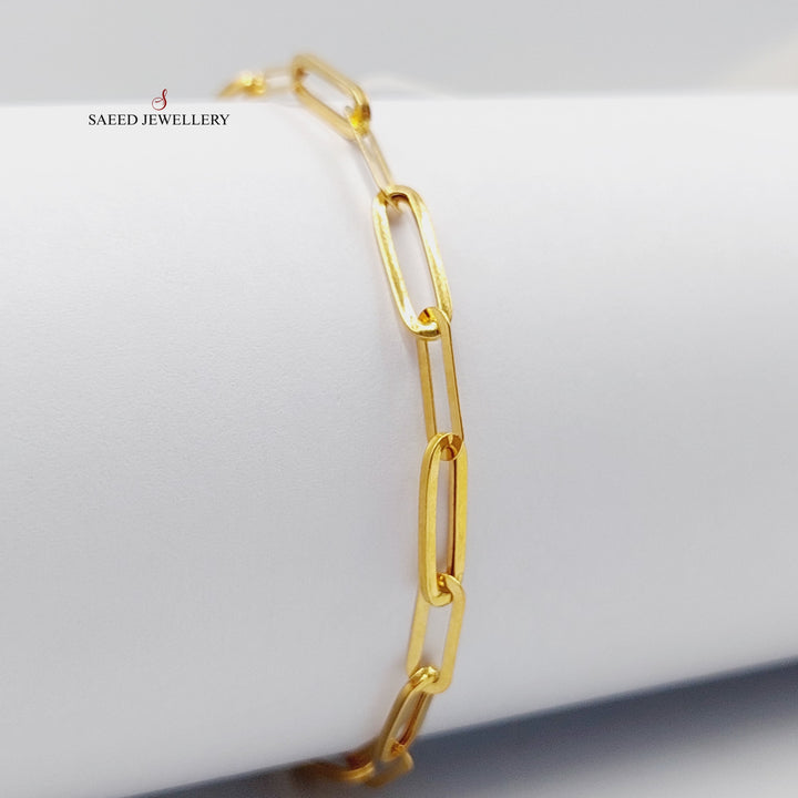 Paperclip Bracelet  Made Of 21K Yellow Gold by Saeed Jewelry-28981