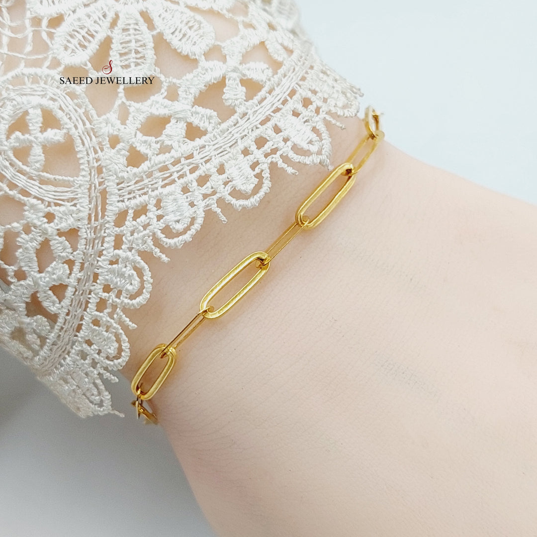 Paperclip Bracelet  Made Of 21K Yellow Gold by Saeed Jewelry-28981